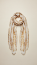 Pearl veil gold-embellished scarf