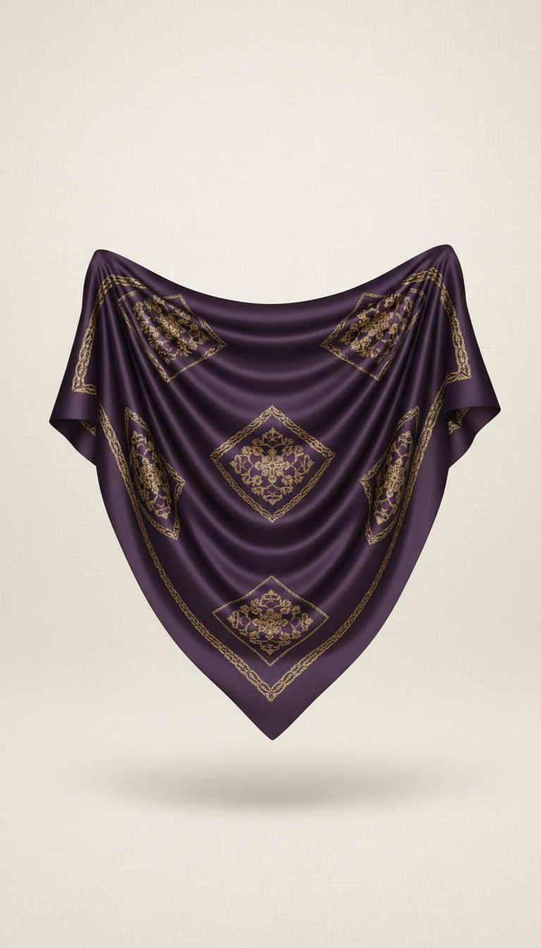 Imperial aubergine square scarf
