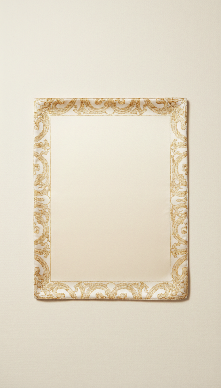 Ivory silk rectangular scarf