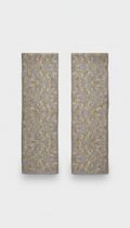 Brushed platinum oblong scarf with gold filigree detailing